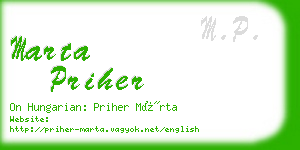 marta priher business card